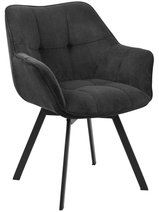 Eetkamerstoel Jordi Cord, zwart