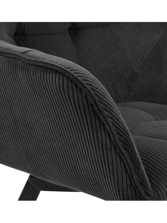 Eetkamerstoel Jordi Cord, zwart