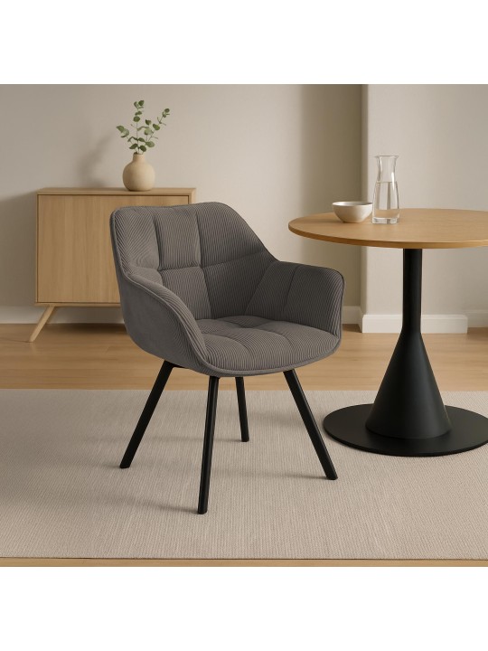 Eetkamerstoel Jordi Cord, bruin