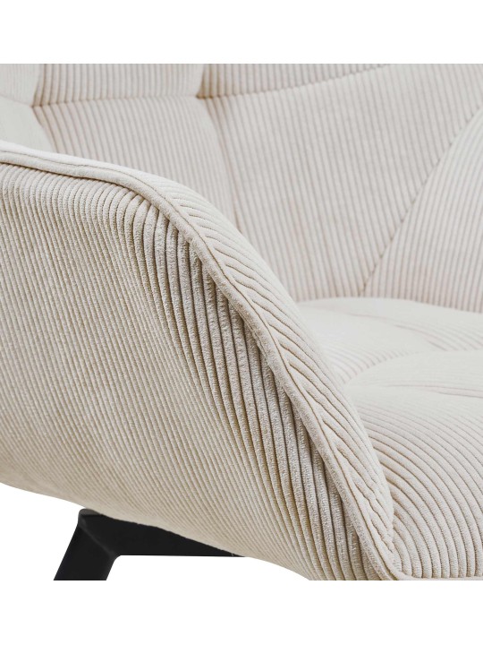 Eetkamerstoel Jordi Cord, crème