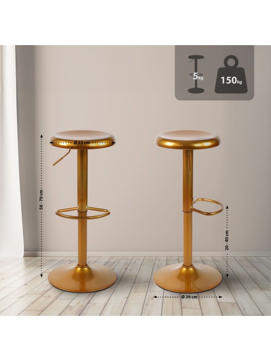 Set van 2 barkrukken Williston, goud