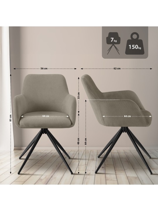 Olema Cord eetkamerstoel, taupe Olema Cord eetkamerstoel, taupe