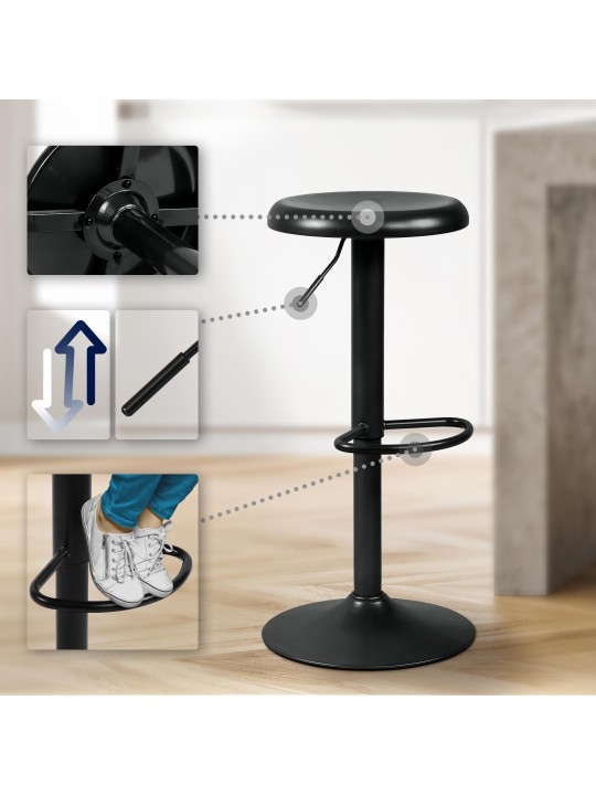 Set van 2 barkrukken Williston, zwart