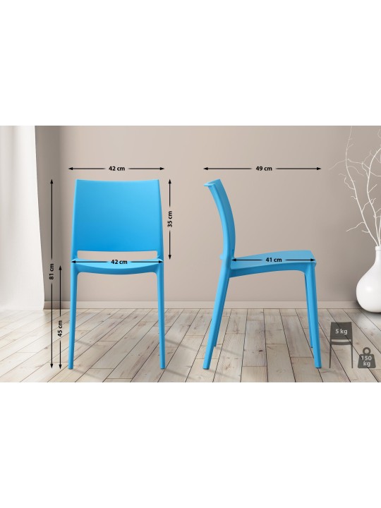 Set van 2 stoelen Meton, blauw