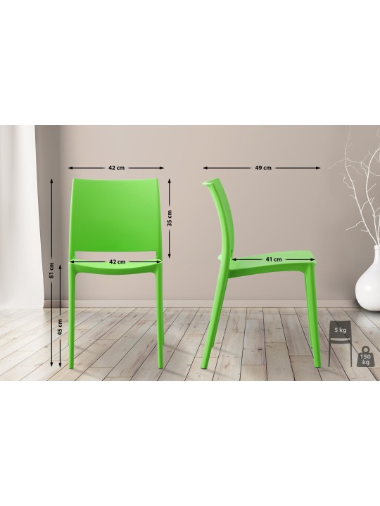 Set van 2 stoelen Meton, groen