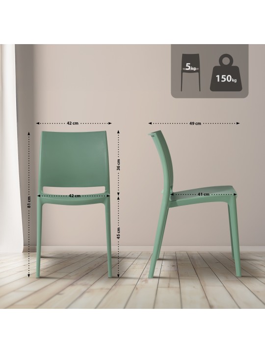 Set van 2 stoelen Meton, olijfgroen Set van 2 stoelen Meton, olijfgroen