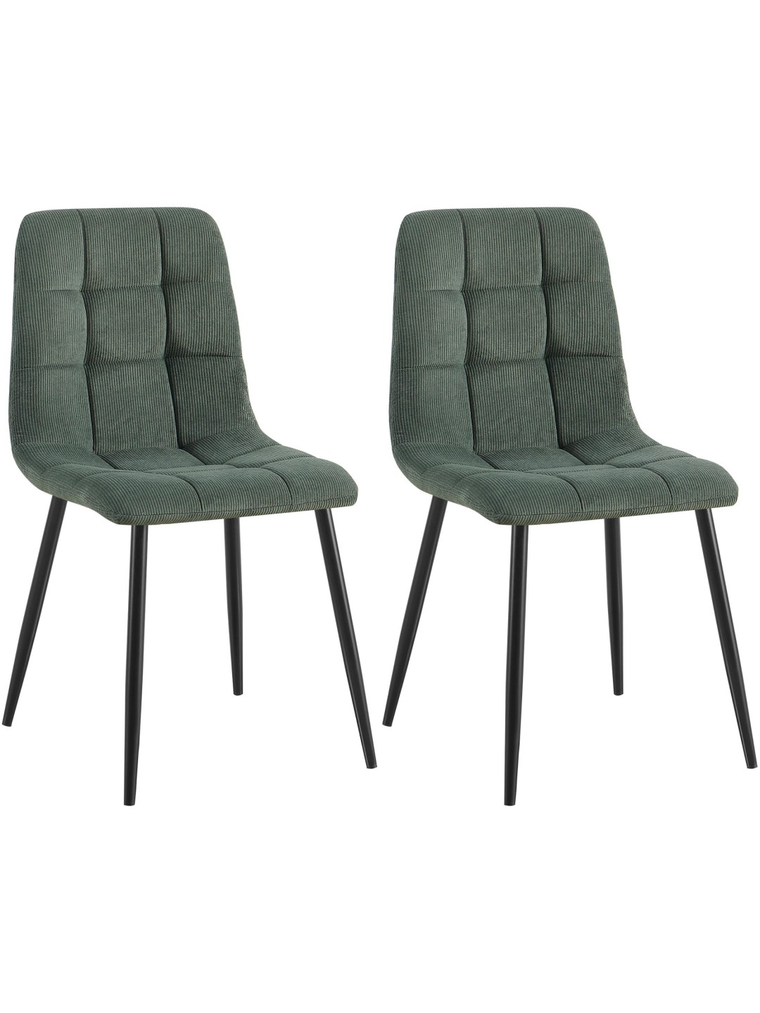 Set van 2 eetkamerstoelen Tilde Cord, groen