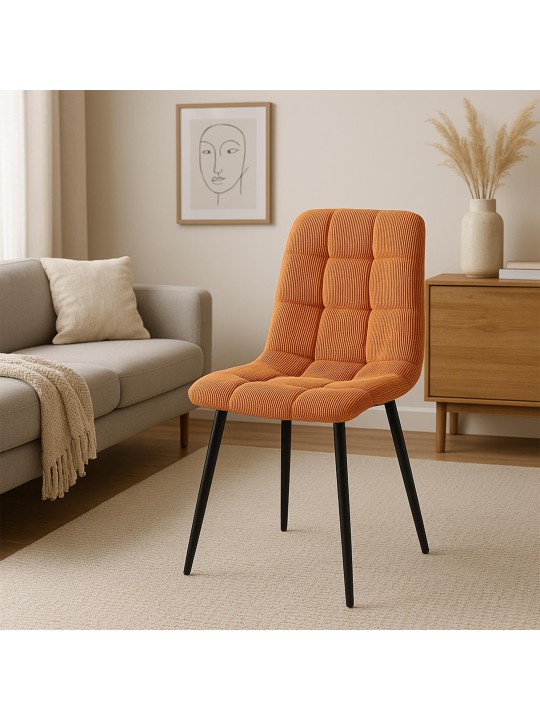 Set van 2 eetkamerstoelen Tilde Cord, oranje
