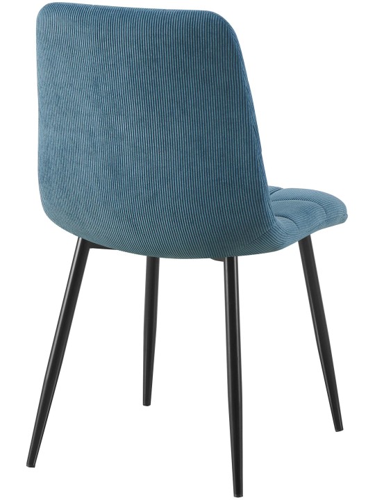 Set van 4 eetkamerstoelen Tilde Cord, blauw
