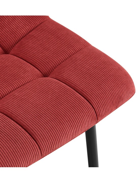 Set van 4 eetkamerstoelen Tilde Cord, bordeauxrood