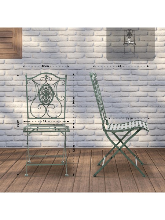 Set van 2 stoelen Sibell, antiek groen Set van 2 stoelen Sibell, antiek groen