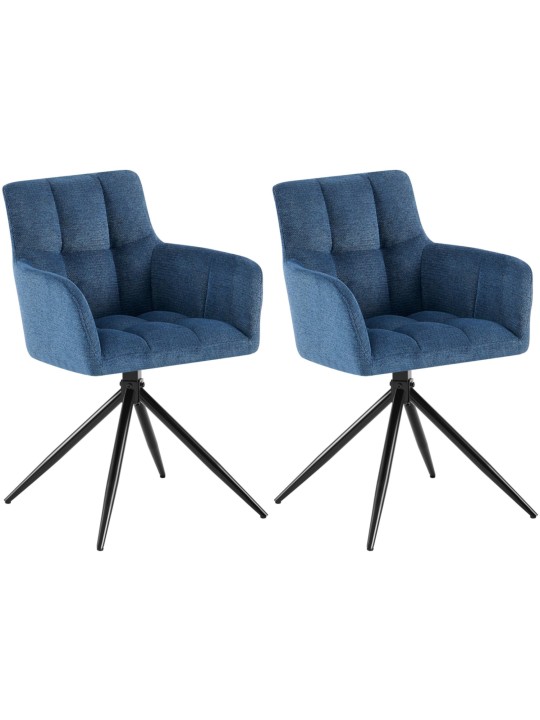 Set van 2 eetkamerstoelen Jonah stof, donkerblauw