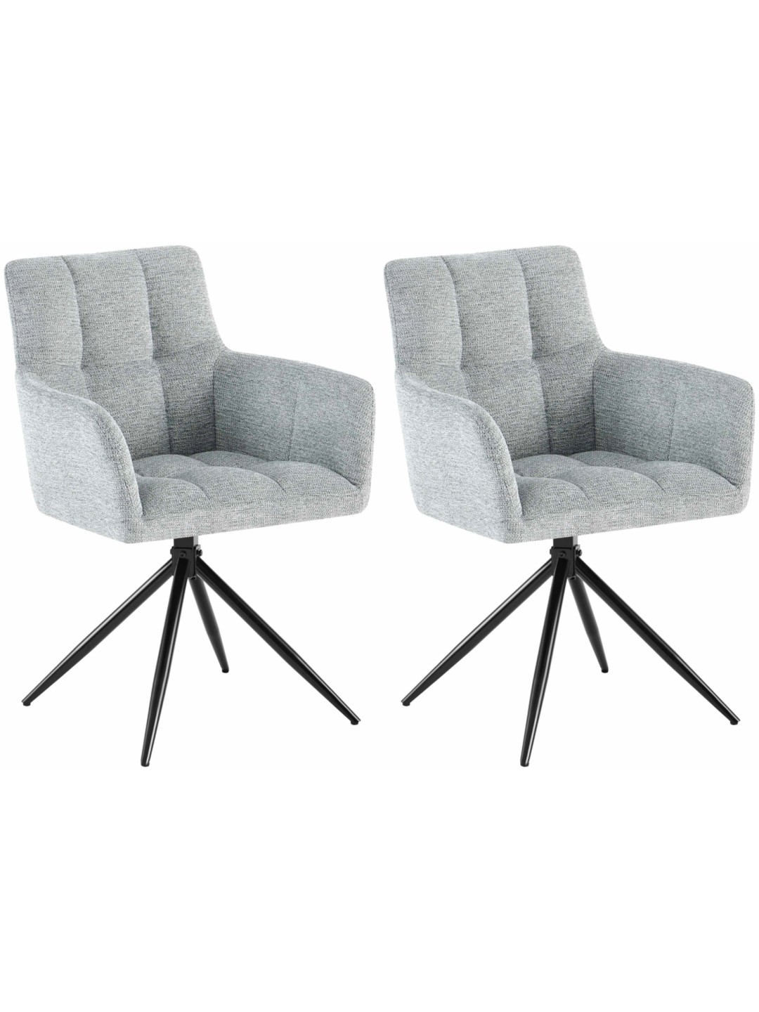 Set van 2 eetkamerstoelen Jonah stof, lichtgrijs