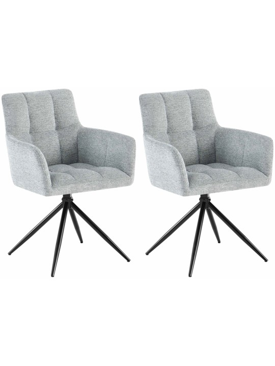 Set van 2 eetkamerstoelen Jonah stof, lichtgrijs