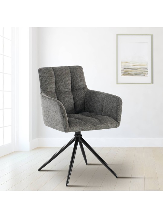 Set van 2 eetkamerstoelen Jonah stof, donkergrijs