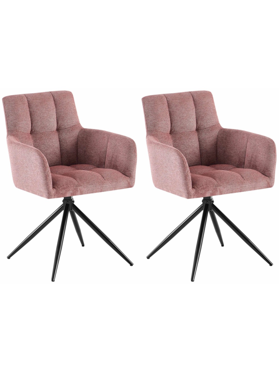 Set van 2 eetkamerstoelen Jonah stof, robijnrood