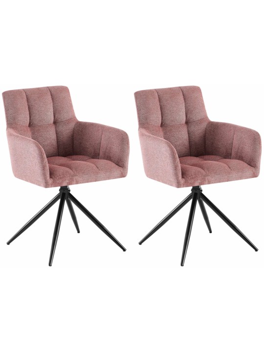 Set van 2 eetkamerstoelen Jonah stof, robijnrood