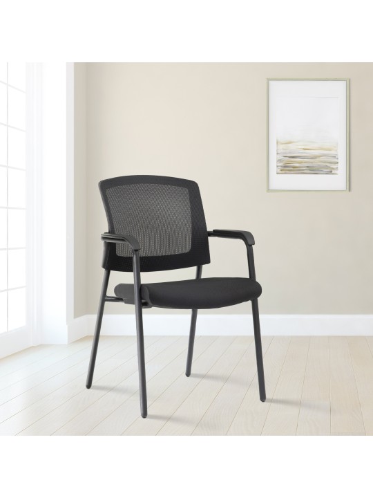 Set van 2 bezoekersstoelen Volga, zwart Set van 2 bezoekersstoelen Volga, zwart