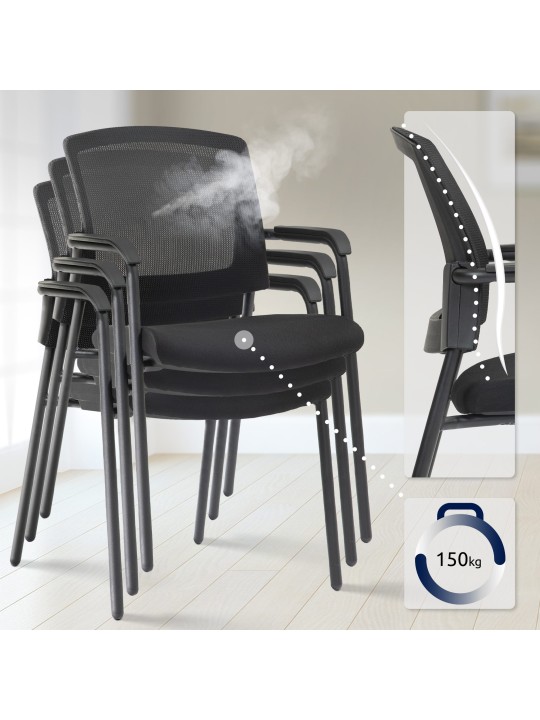 Set van 2 bezoekersstoelen Volga, zwart Set van 2 bezoekersstoelen Volga, zwart