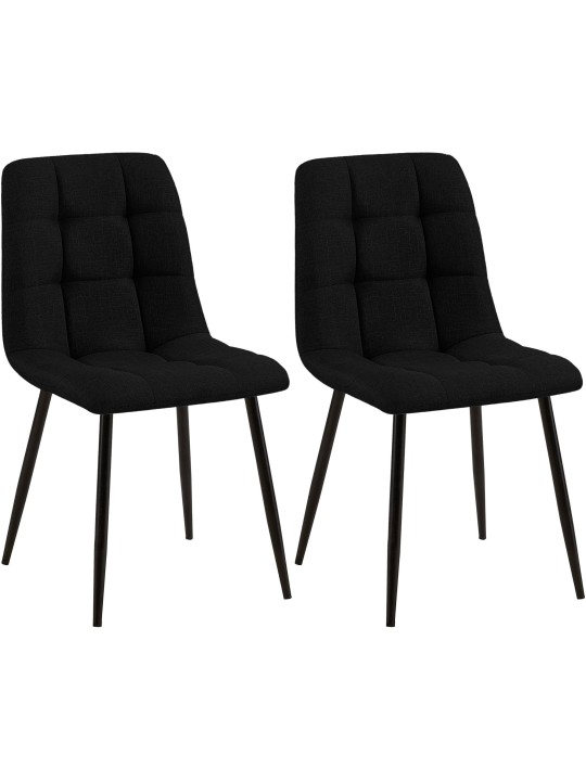 Set van 2 eetkamerstoelen Tilde stof, zwart Set van 2 eetkamerstoelen Tilde stof, zwart