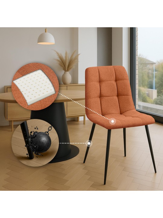 Set van 2 eetkamerstoelen Tilde stof, oranje Set van 2 eetkamerstoelen Tilde stof, oranje