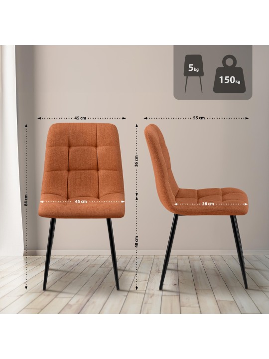 Set van 2 eetkamerstoelen Tilde stof, oranje Set van 2 eetkamerstoelen Tilde stof, oranje