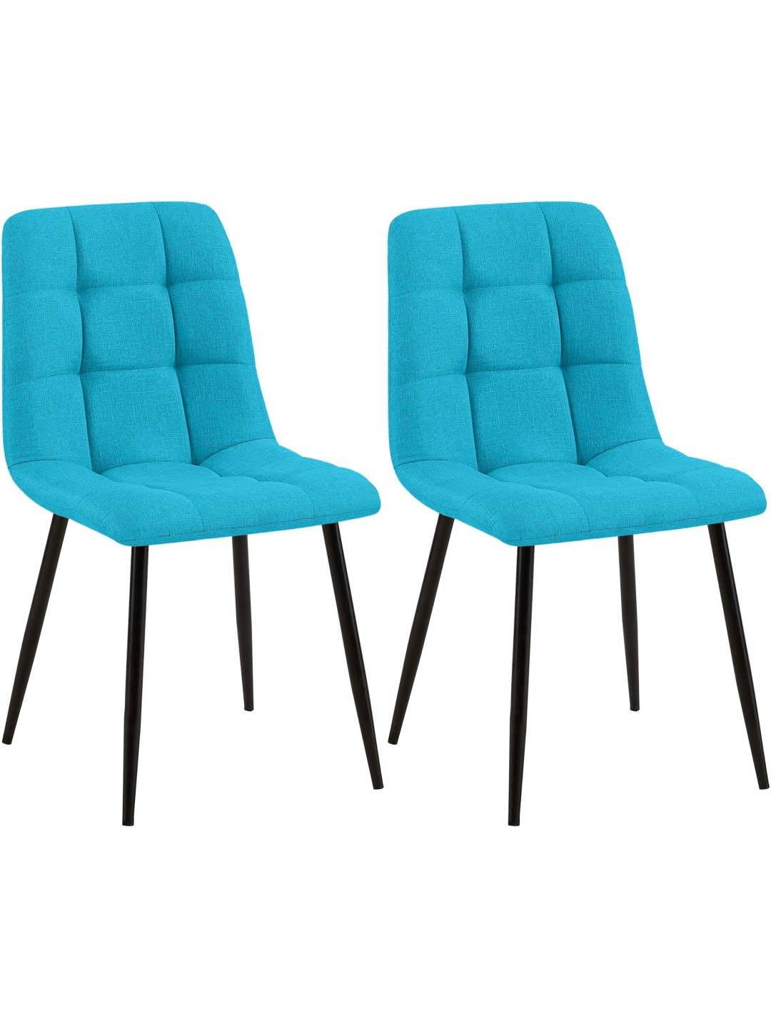 Set van 2 eetkamerstoelen Tilde stof, turquoise