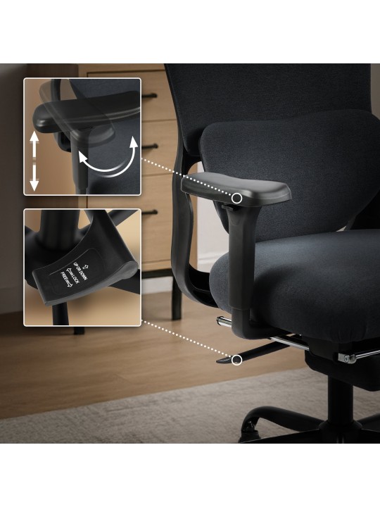 Bureaustoel Leesburg, zwart/zwart