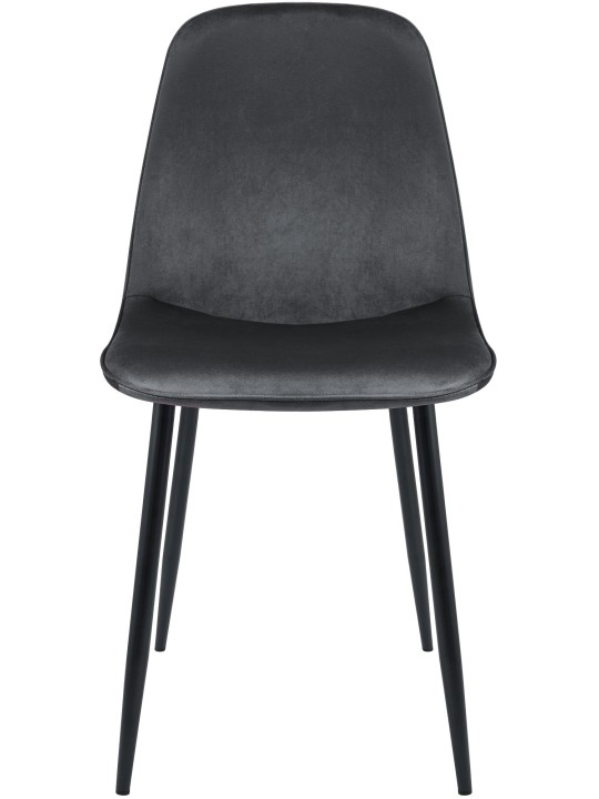 Maryam fluwelen eetkamerstoel, donkergrijs