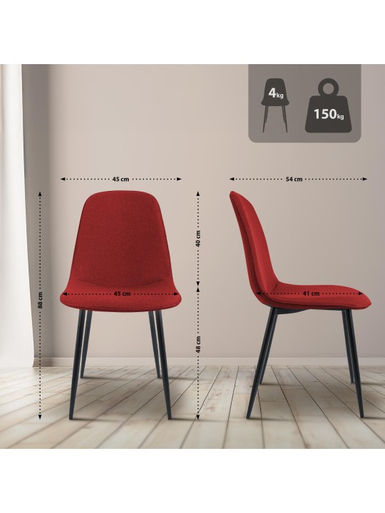 Eetkamerstoel Maryam stof, rood Eetkamerstoel Maryam stof, rood