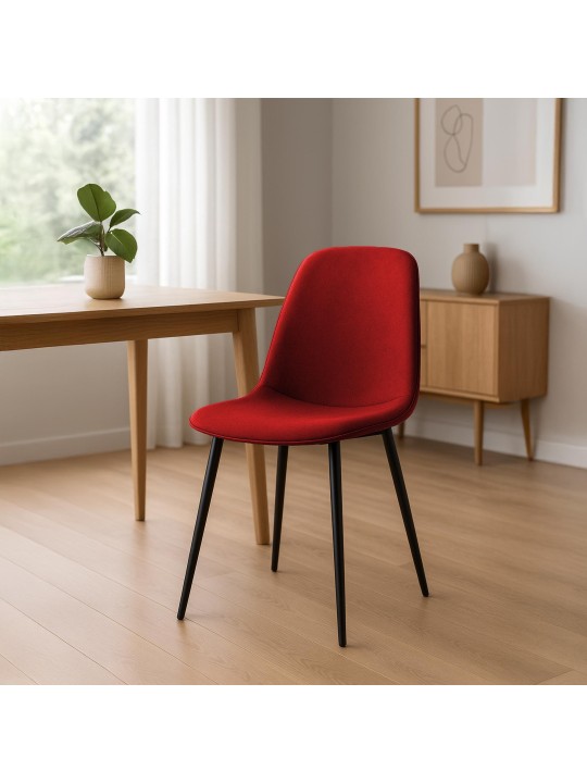 Eetkamerstoel Maryam stof, rood Eetkamerstoel Maryam stof, rood
