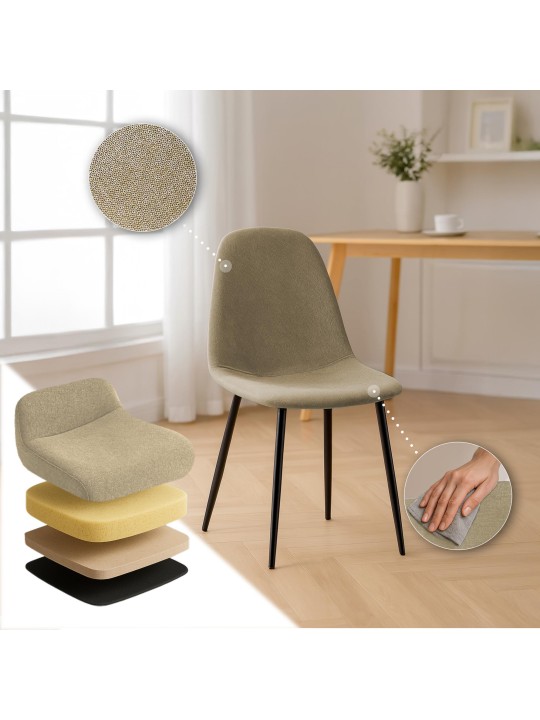 Eetkamerstoel Napier stof, taupe