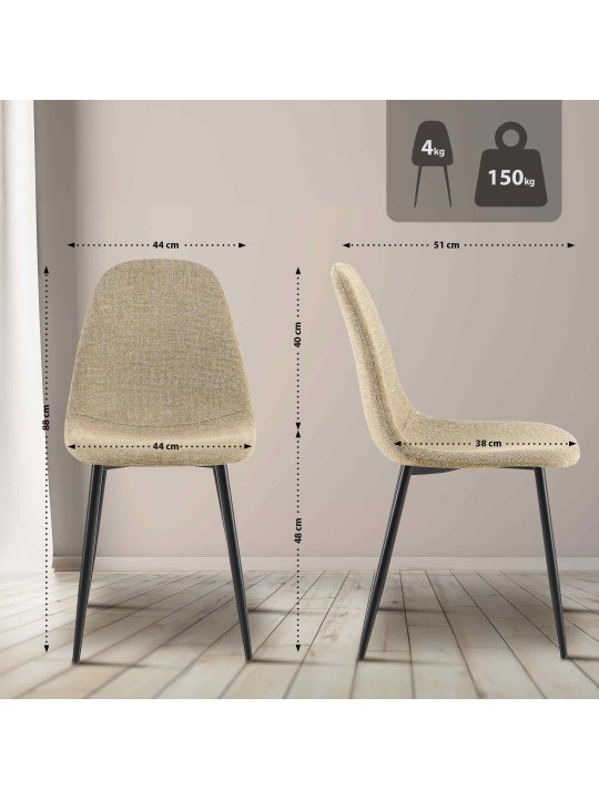 Eetkamerstoel Napier stof, taupe