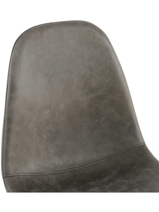 Napier vintage kunstleer eetkamerstoel, donkergrijs