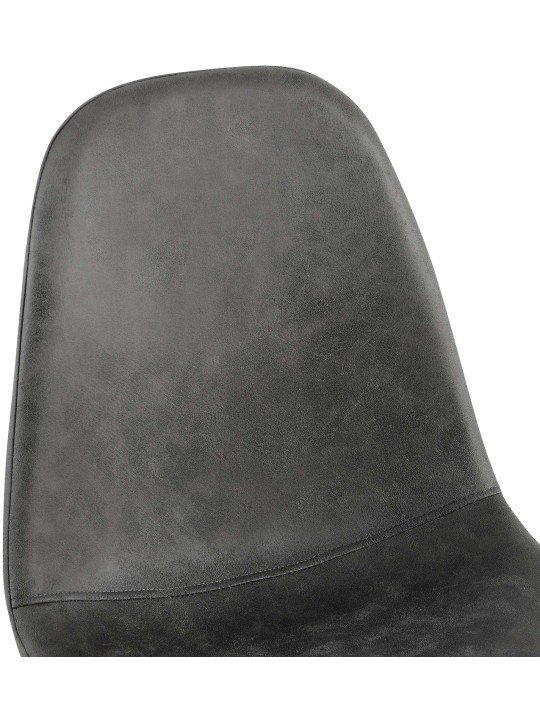 Napier vintage kunstleer eetkamerstoel, zwart