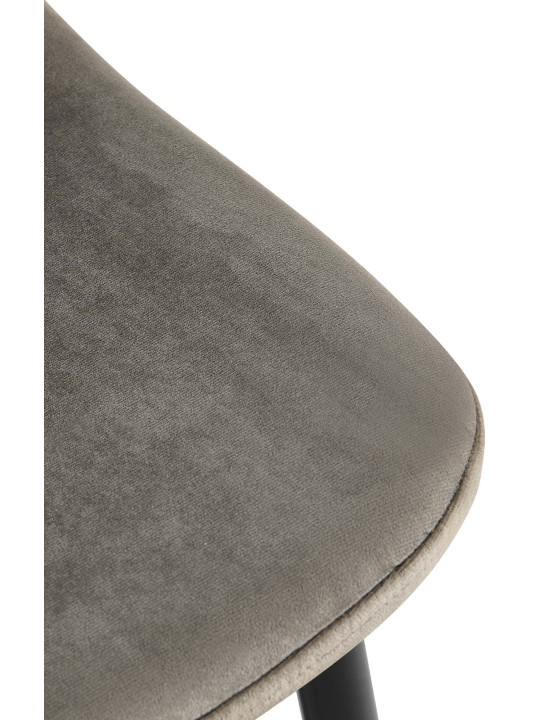 Napier fluwelen eetkamerstoel, antraciet