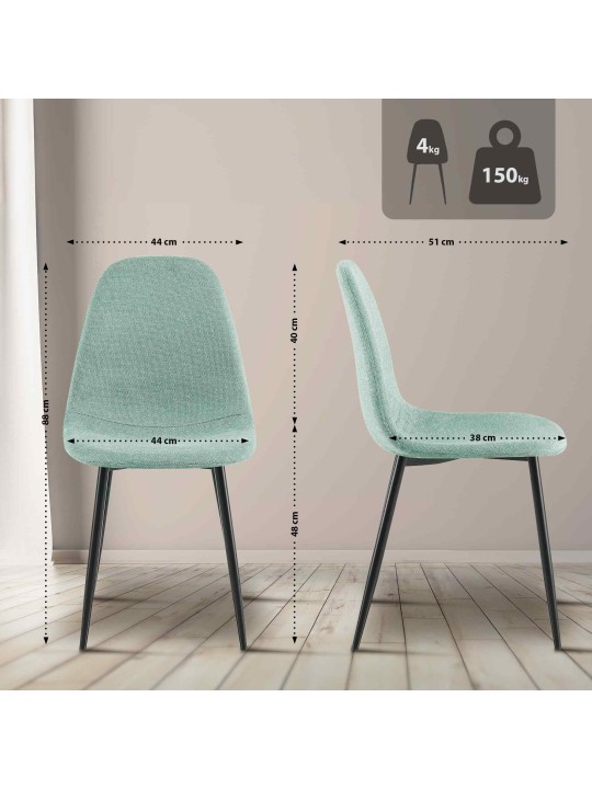 Eetkamerstoel Napier stof, lichtgroen