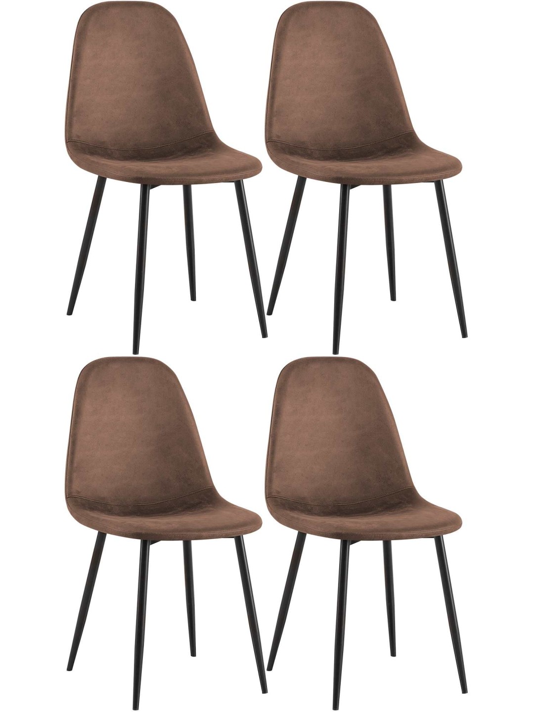 Set van 4 eetkamerstoelen Napier kunstleer, bruin