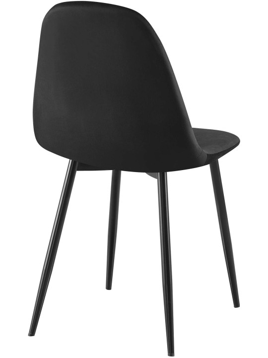 Set van 4 eetkamerstoelen Napier fluweel, zwart