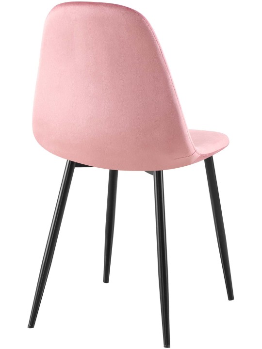 Set van 4 eetkamerstoelen Napier fluweel, roze