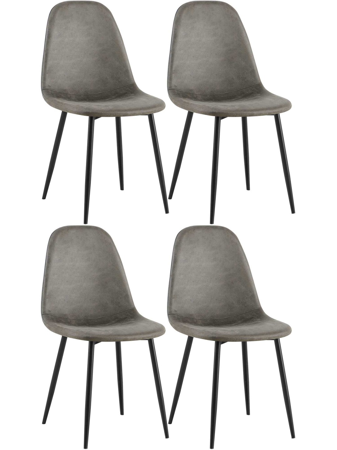 Set van 4 eetkamerstoelen Napier kunstleer, donkergrijs