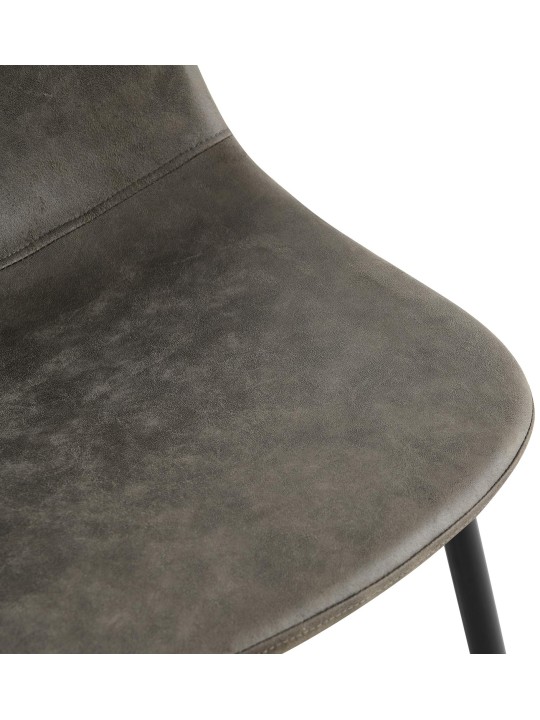 Set van 4 eetkamerstoelen Napier kunstleer, donkergrijs