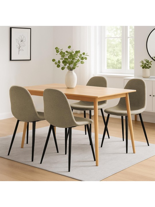 Set van 4 eetkamerstoelen Napier stof, taupe