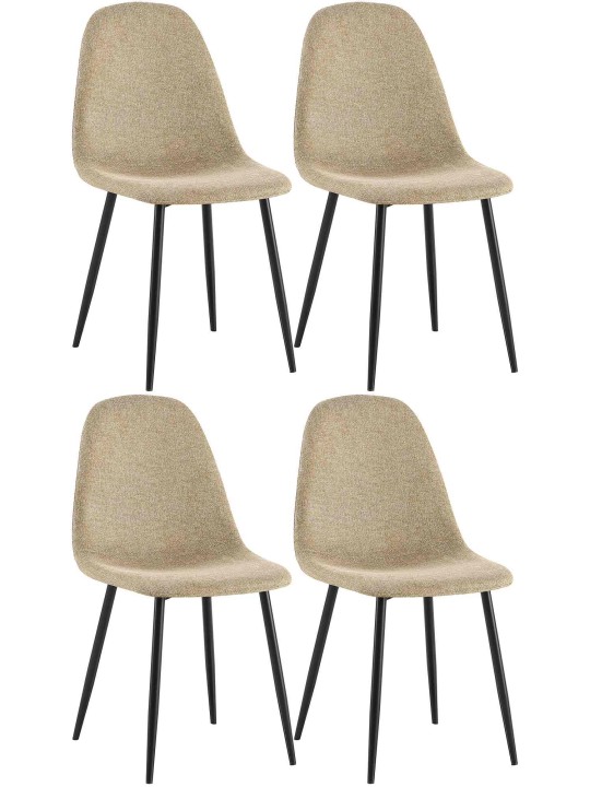 Set van 4 eetkamerstoelen Napier stof, taupe