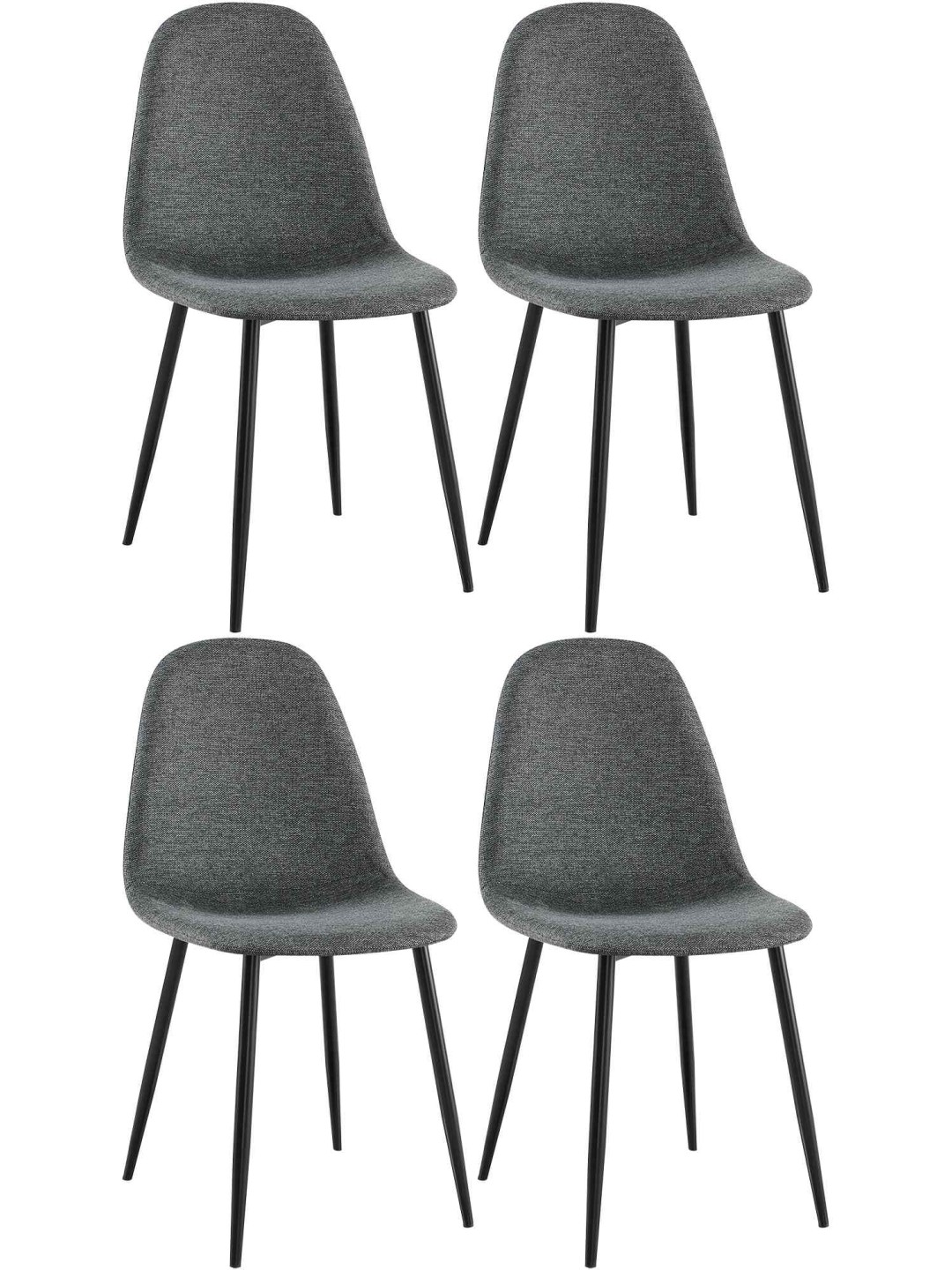 Set van 4 eetkamerstoelen Napier stof, grijs