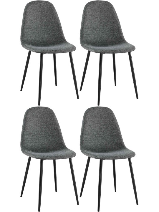 Set van 4 eetkamerstoelen Napier stof, grijs