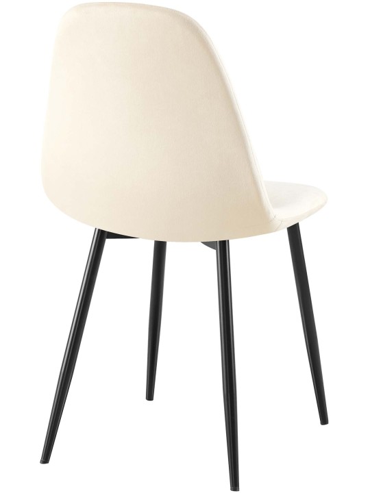 Set van 4 eetkamerstoelen Napier fluweel, crème