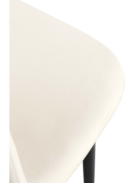 Set van 4 eetkamerstoelen Napier fluweel, crème