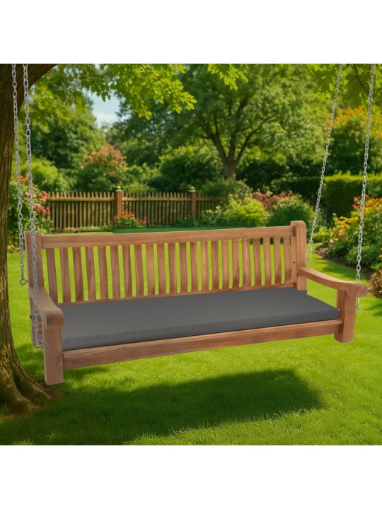 Joyce schommelbank met zitkussen 180 cm + teak, donkergrijs