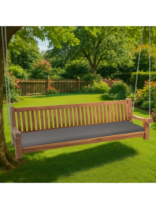 Joyce schommelbank met zitkussen 220 cm + teakhout, donkergrijs
